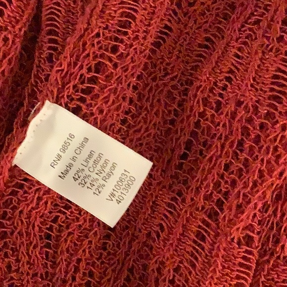 Lightweight Open Knit Rust Cardigan Sz L - Picture 8 of 8